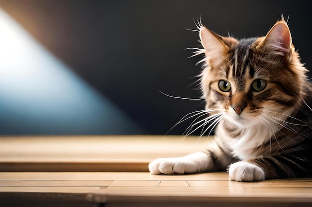 photo a cat and a rat are looking at each other