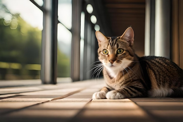 photo a cat and a rat are looking at each other