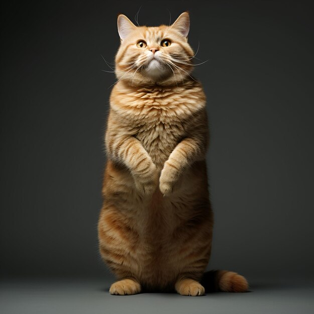 Photo photo of cat standing on two feet
