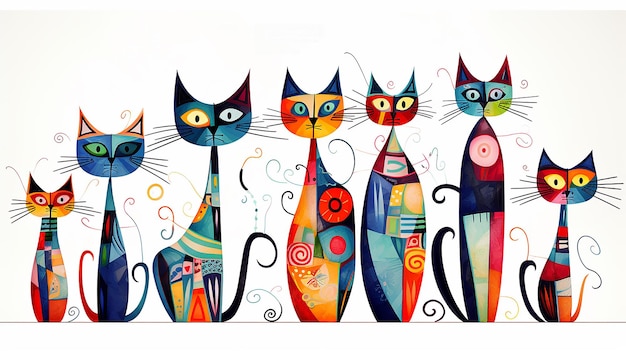 Photo of cats style of Wassily Kandinsky