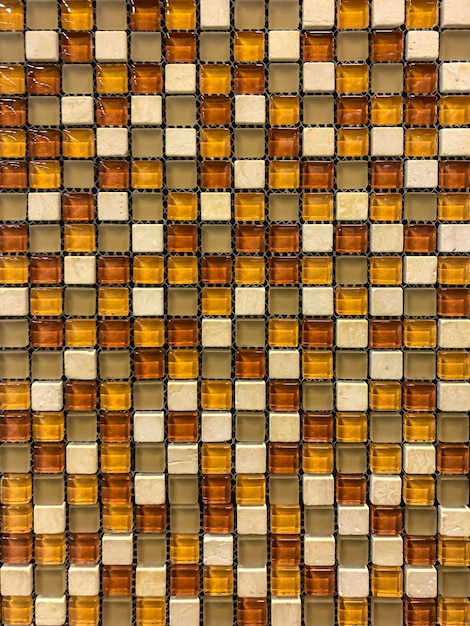 photo of ceramic tiles mosaic closeup