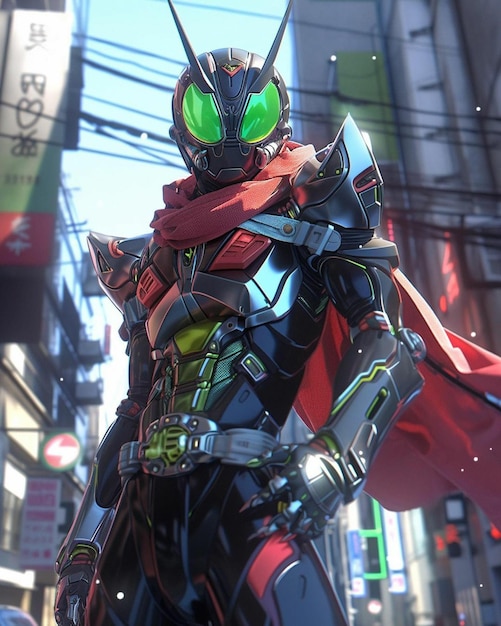 a photo of the character kamen rider