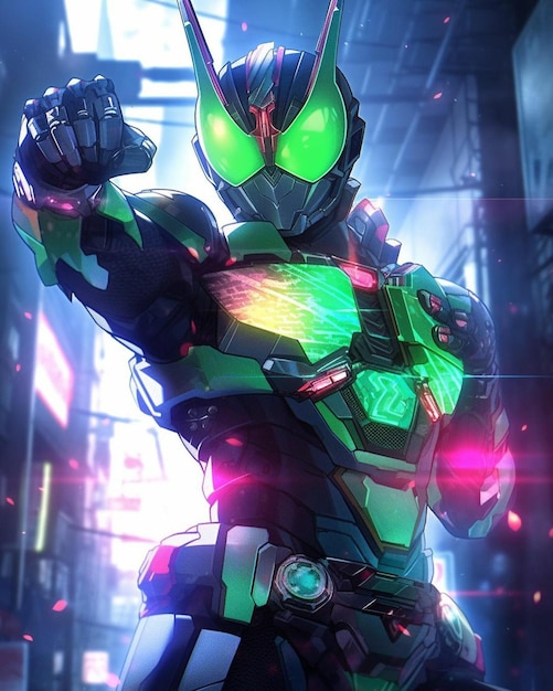 a photo of the character kamen rider