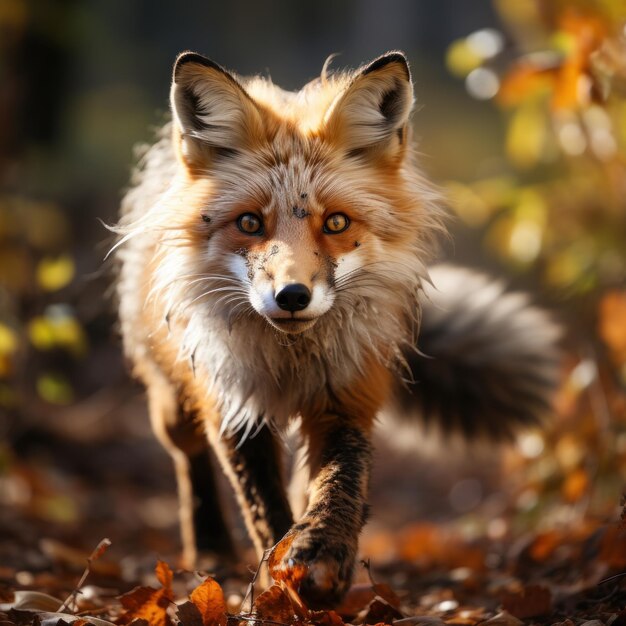 Photo of a charming and agile red fox Generative AI