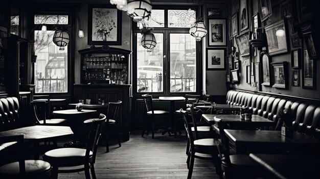 빈티지 가구 와 함께 매력적 인 카페 의 사진 부드러운 카페 빛