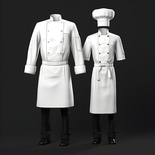 Photo photo chef cook39s uniform mock up for your design isolated over white background