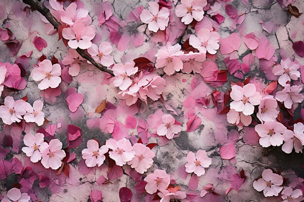 桜の花の写真 抽象的なパターンを探索する