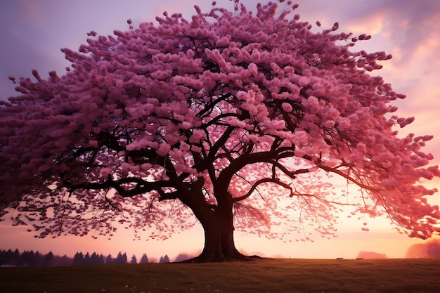 Photo of Cherry Blossom Tree in Full Bloom Against a S