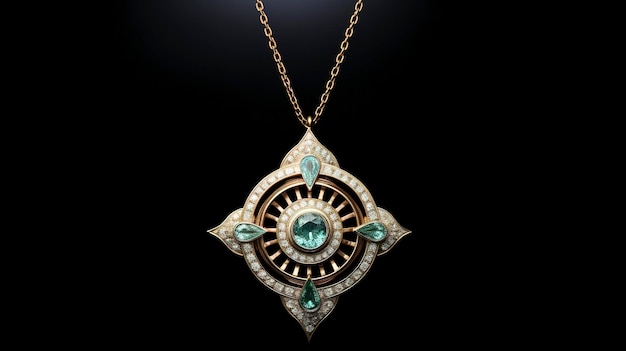 A photo of a chic and contemporary pendant necklace