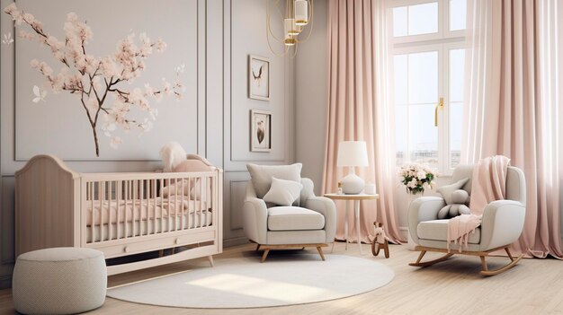 A photo of a chic and modern nursery