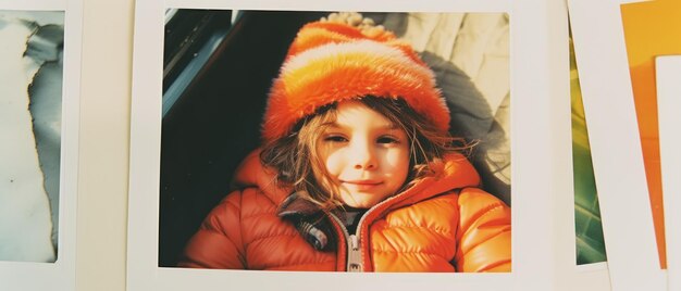 Foto foto del bambino su polaroid