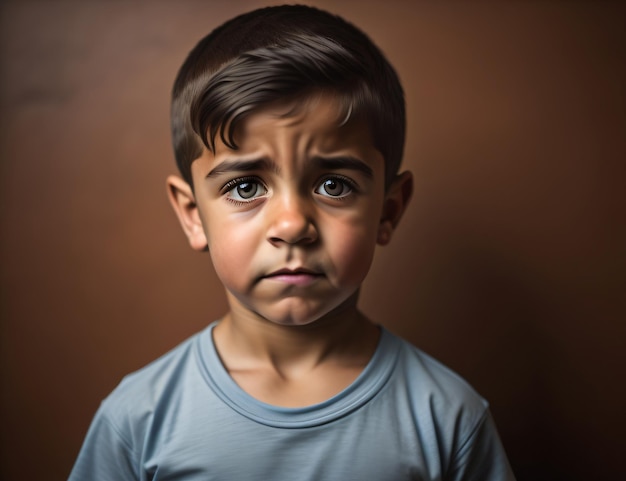 ジェネレーティブ Ai による国際的な侵略の児童被害者に関する子供たちの少年の写真
