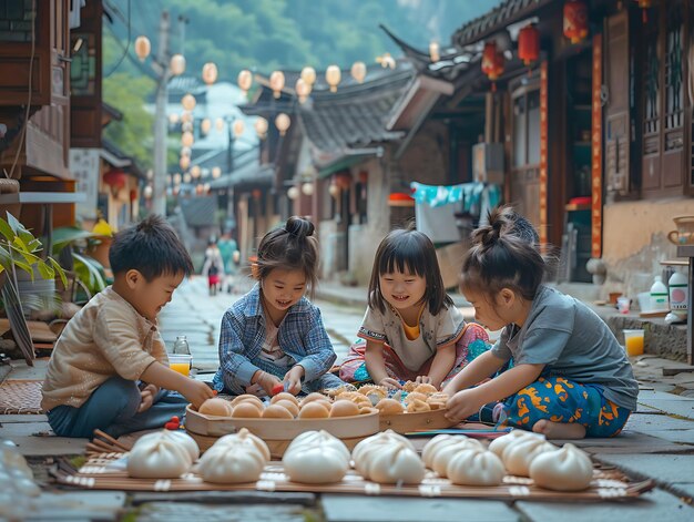 Photo of Children Playing Traditional Chinese Games During a Picnic I Family Activities Job Care