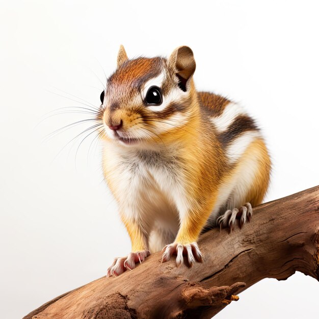 A photo of chipmunk sitting on the branches generated by artificial intelligence