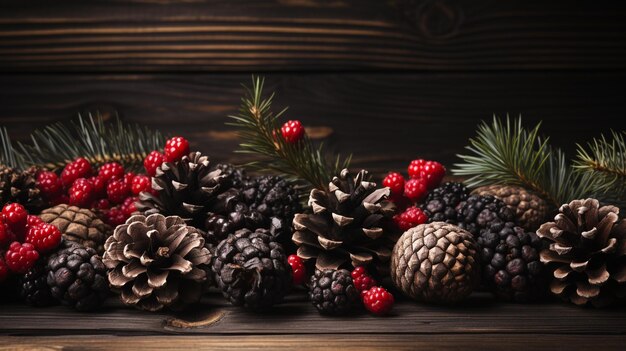 Photo photo christmas background with berries