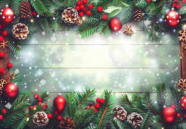 Photo photo of christmas decoration wooden background texture and design