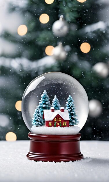 Photo Of Christmas Glass Snow Globe With A Winter Scene