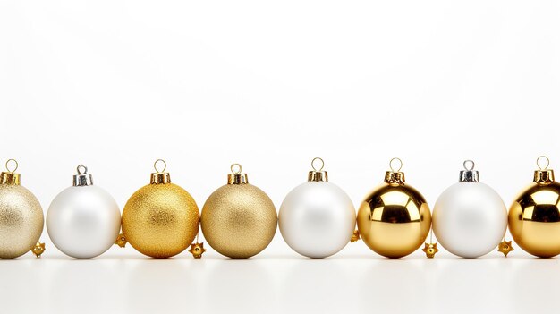 Photo christmas golden decoration on white