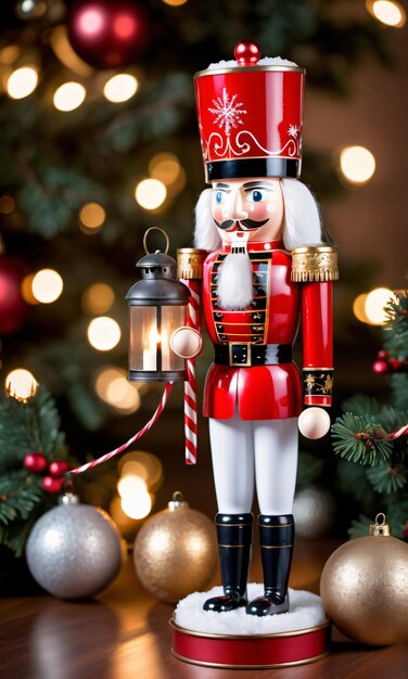 Photo Of Christmas Nutcracker Holding A Lanter