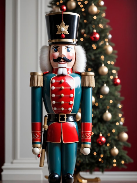 Photo photo of christmas nutcracker soldier standing tall