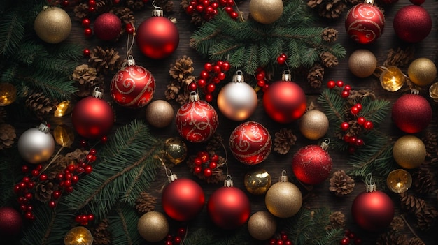 クリスマス ツリー安物の宝石の存在と写真のクリスマス パターンの背景