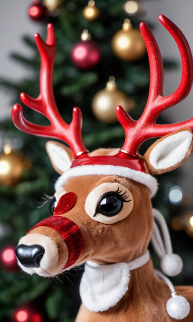 Photo Of Christmas Reindeer Antlers And A Shiny Nos