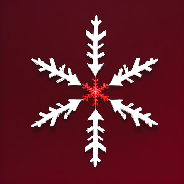 Foto fotografia di fiocchi di neve di natale su uno sfondo rosso con spazio per il tuo testo