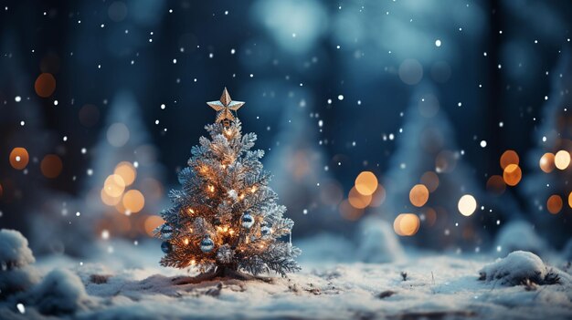 Photo christmas winter blurred background