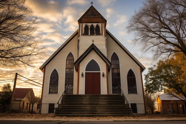 Foto foto dell'edificio della chiesa dalla parte anteriore xa