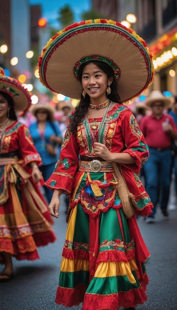 Cinco De Mayo 퍼레이드 축제의 사진