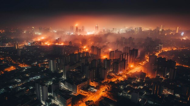 A Photo of City Lights at Dusk