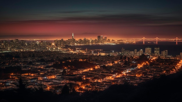 A Photo of City Lights at Dusk