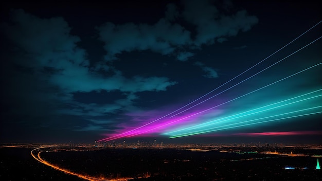 Photo of city lights streaking through the night sky in a mesmerizing long exposure shot