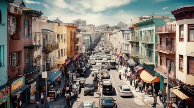 A Photo of Cityscape Embraced by Vibrant Street Life