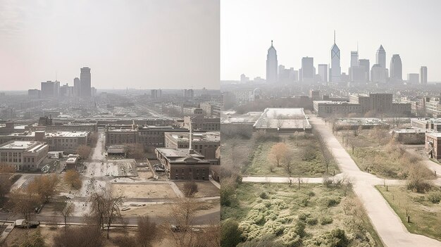 Photo a photo of cityscape transformed by urban renewal