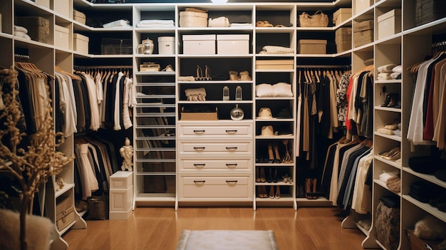 A photo of a clean and organized closet