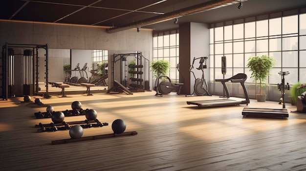 A photo of a clean and organized rehabilitation gym