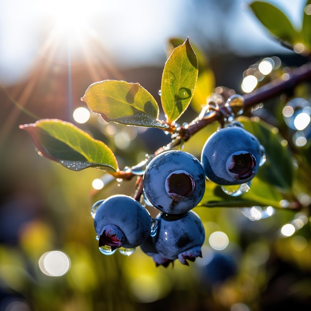 Photo photo close up of blueberry orchard