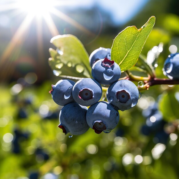 Photo photo close up of blueberry orchard