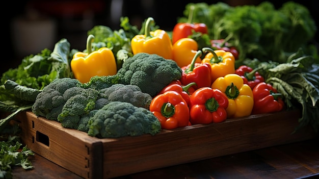 photo close up of box with ripe vegetables