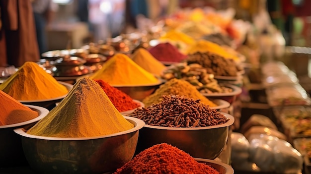 Photo close up Indian spices collection photo