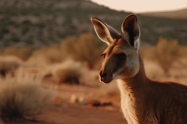 Photo close up kangaroo marsupial