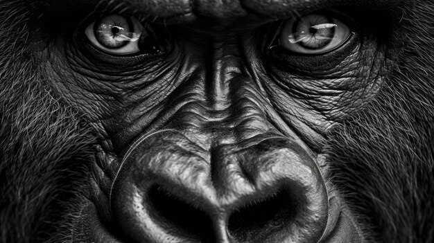 Фото крупным планом самца гориллы