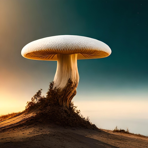 Photo close up of a mushroom on a tree ai generated