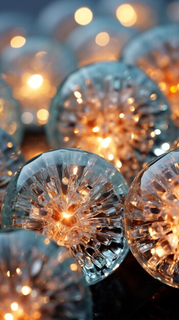 Photo close up new year light decoration Aigenerated