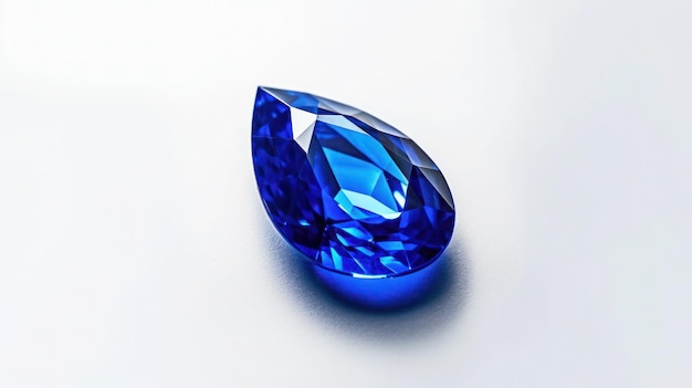 Photo a photo of a close up sapphire gemstone isolated on a white background