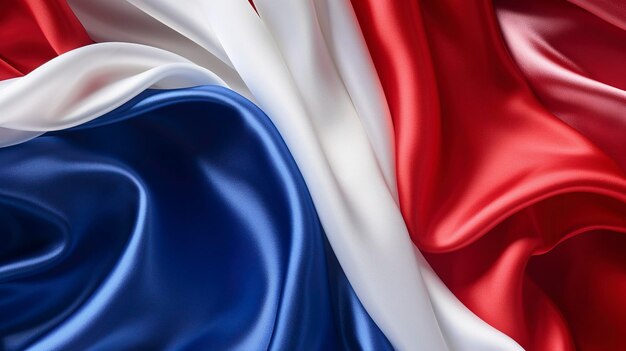 A Photo of a close up shot of the French Tricolore flag with its blue white