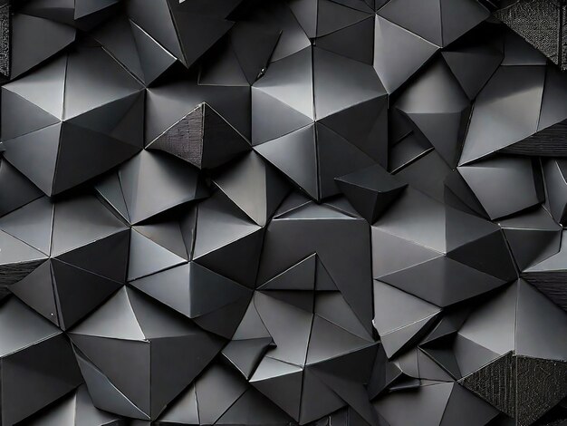 Photo closeup of black geometric shapes abstract background
