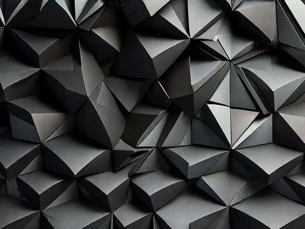 Photo closeup of black geometric shapes abstract background