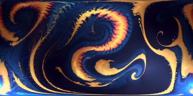 Photo of a closeup of a blue and yellow vase